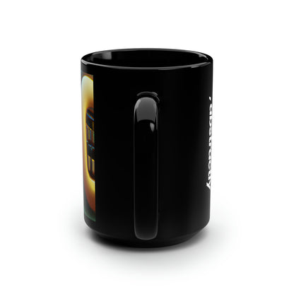 PinnacleSage - Tax, Abstractly - Black Ceramic Mug 15oz