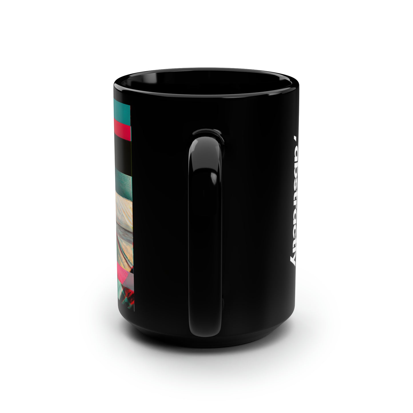 Adrian Goddard - Applied Force, Abstractly - Black Ceramic Mug 15oz