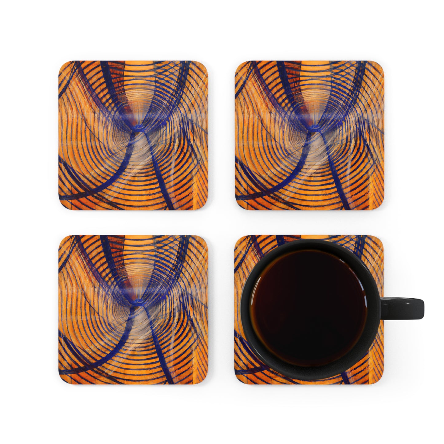 Carolyn Bennett - Spring Force, Abstractly - Corkwood Coaster Set of 4