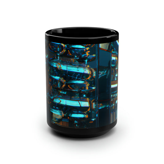 PinnacleSage - Tax, Abstractly - Black Ceramic Mug 15oz