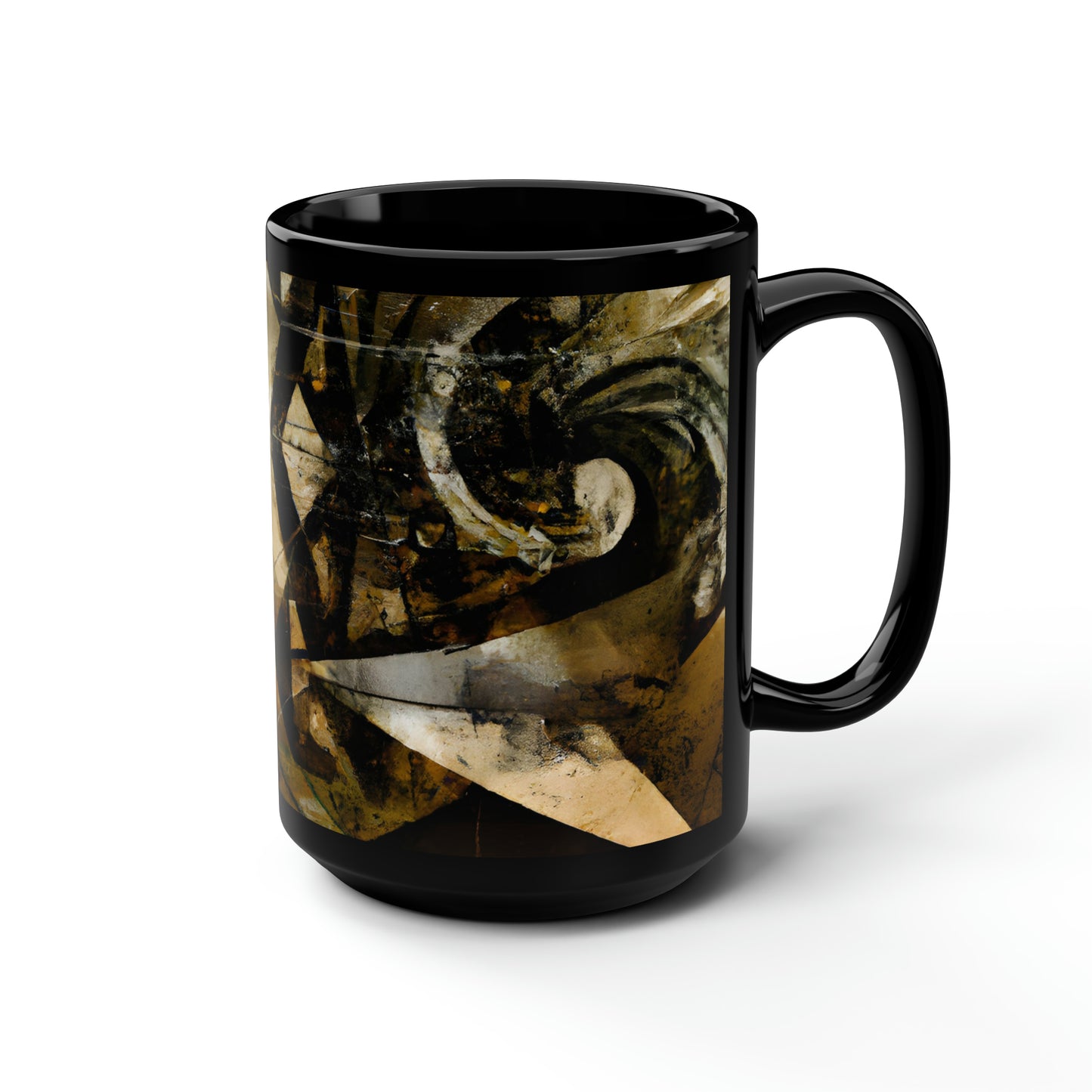 Amelia Barrington - Applied Force, Abstractly - Black Ceramic Mug 15oz