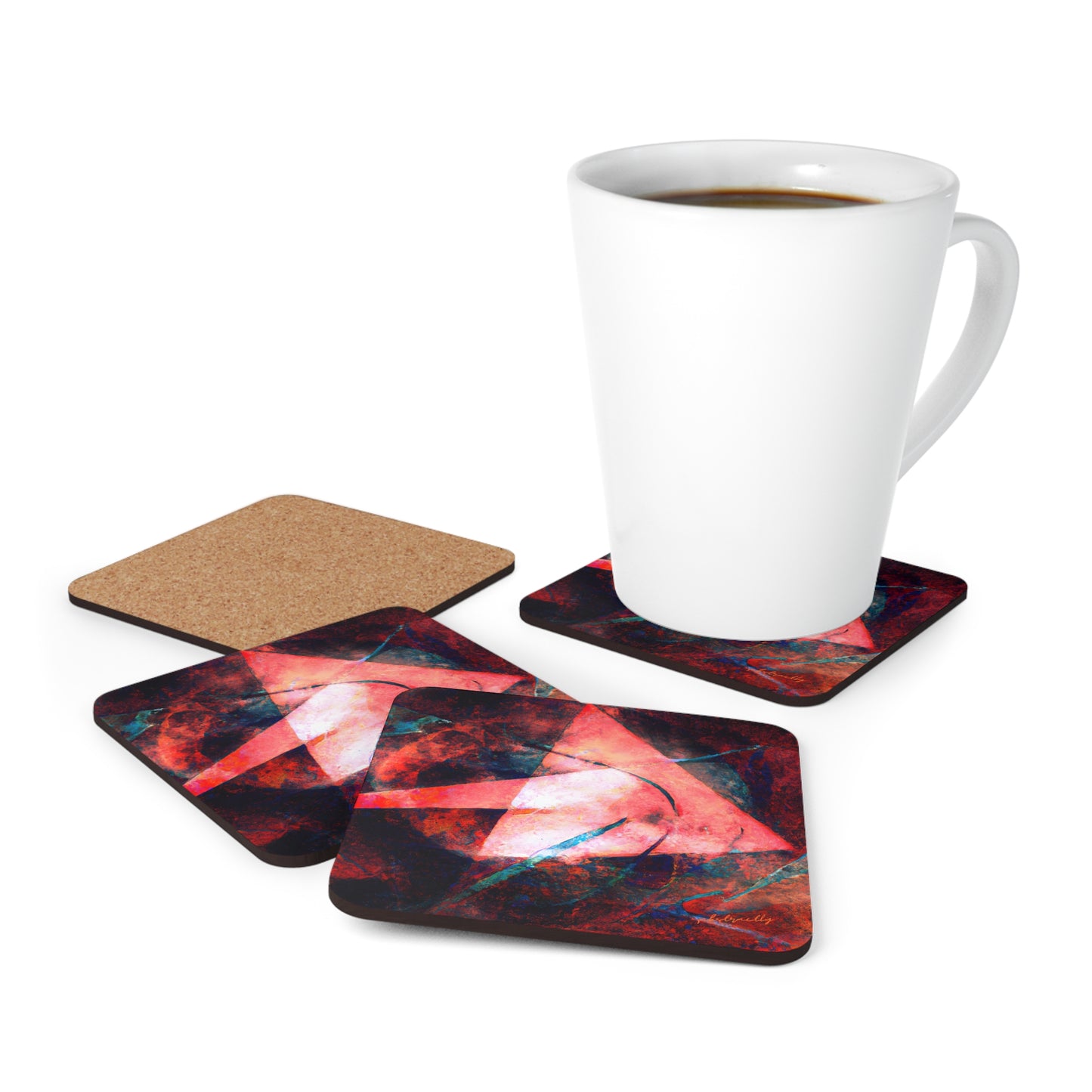 Albert Delgado - Electromagnetic Force, Abstractly - Corkwood Coaster Set of 4