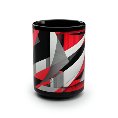 Marlene Higgs - Applied Force, Abstractly - Black Ceramic Mug 15oz