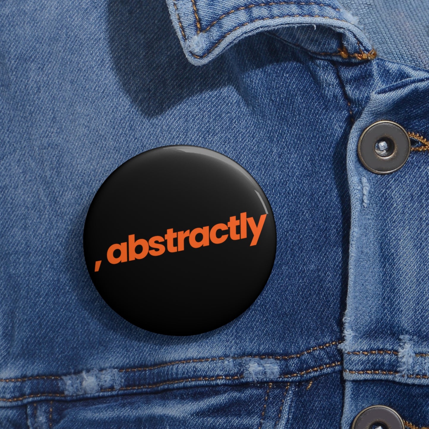 [, abstractly] Orange-on-Black - Pin Button