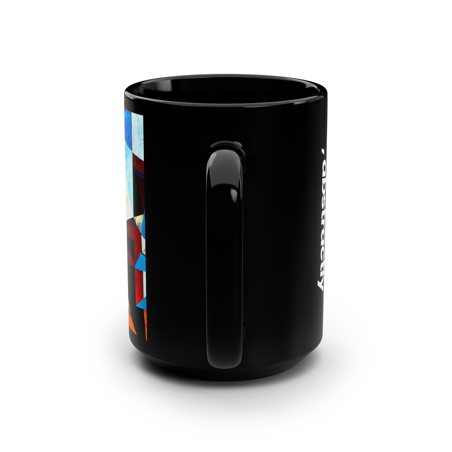 Bernard Fenton - Applied Force, Abstractly - Black Ceramic Mug 15oz