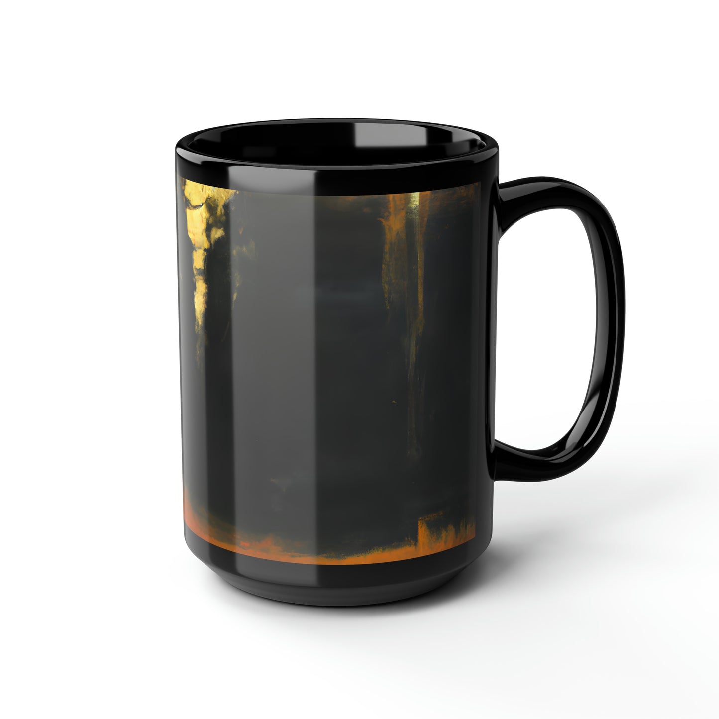 Quantum Trilithium Crystal - Chromium, Abstractly - Black Ceramic Mug 15oz