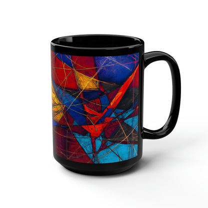 Lillian Thomason - Magnetic Force, Abstractly - Black Ceramic Mug 15oz