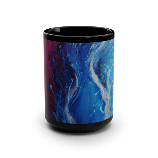 Cerulean Acidum - Chemistry, Abstractly - Black Ceramic Mug 15oz