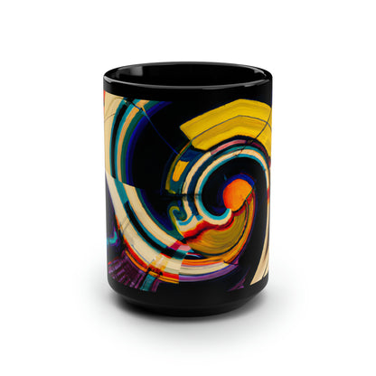 Fiona Sterling - Normal Force, Abstractly - Black Ceramic Mug 15oz