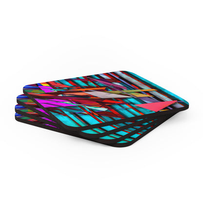 Iris Leonard - Electric Force, Abstractly - Corkwood Coaster Set of 4