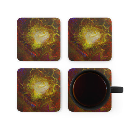 Halsteadium Hexane - Chemistry, Abstractly - Corkwood Coaster Set of 4