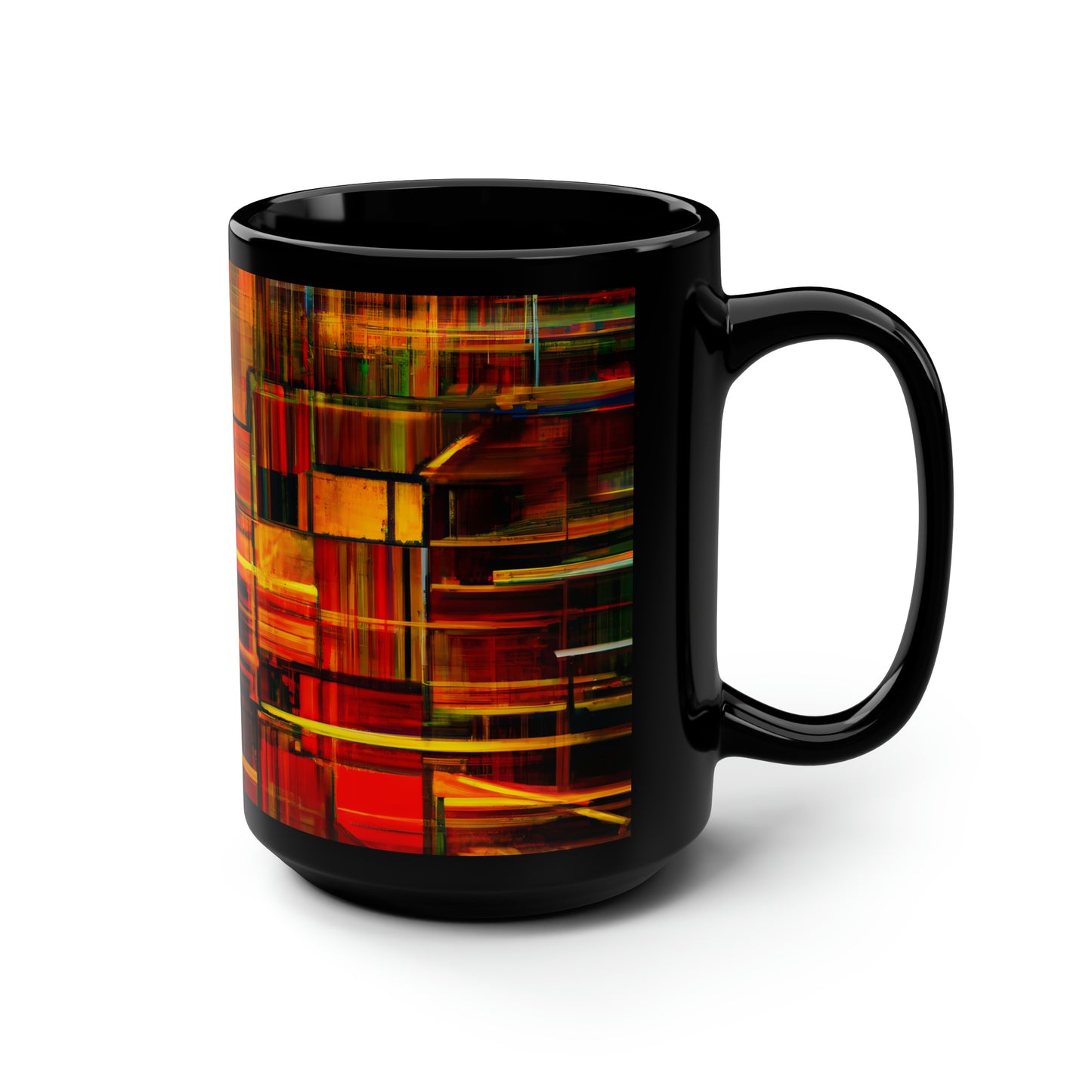 Charlotte Bingham - Electric Force, Abstractly - Black Ceramic Mug 15oz