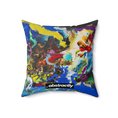 Xenospheric Blue - Chemistry, Abstractly - Faux Suede Throw Pillow