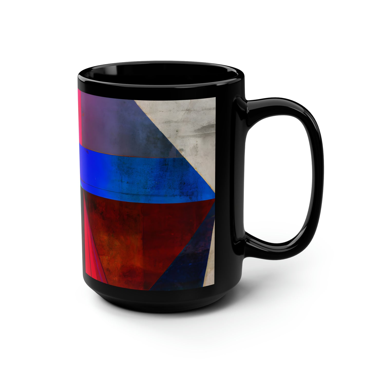 Marion Friesner - Strong Force, Abstractly - Black Ceramic Mug 15oz