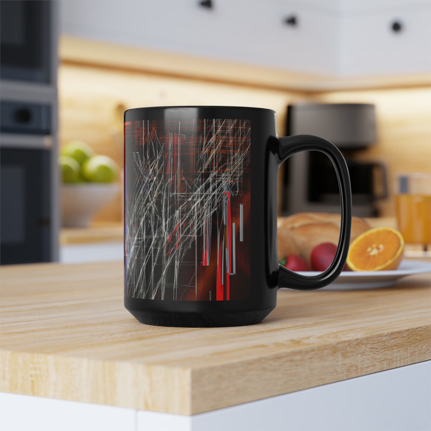 Walter Kleinberg - Strong Force, Abstractly - Black Ceramic Mug 15oz