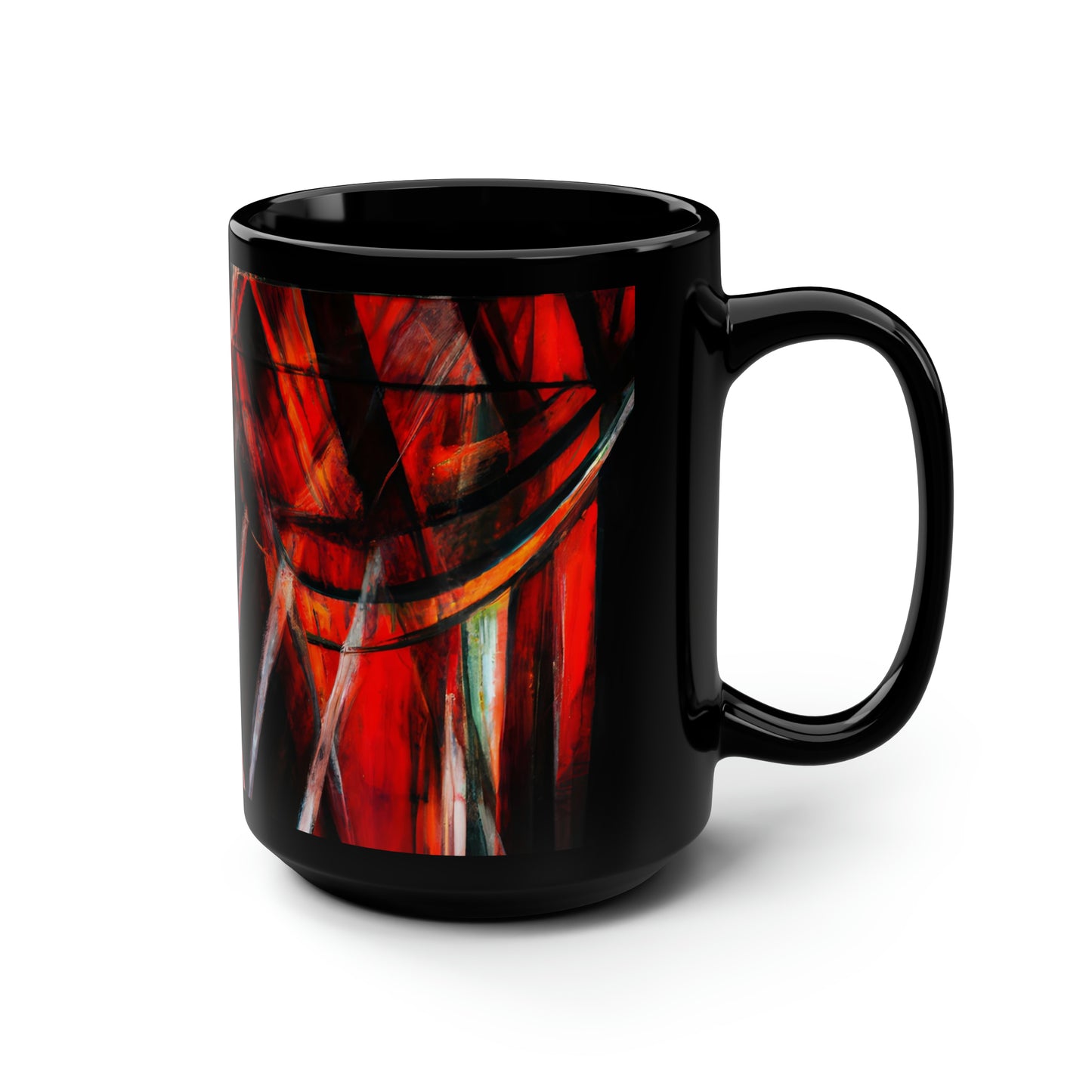 Cecilia Hartman - Electric Force, Abstractly - Black Ceramic Mug 15oz