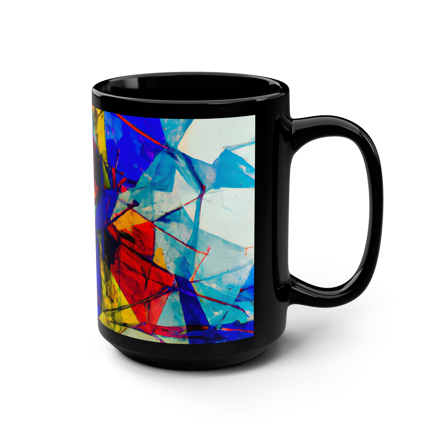 Geraldine Hallsworth - Tension Force, Abstractly - Black Ceramic Mug 15oz