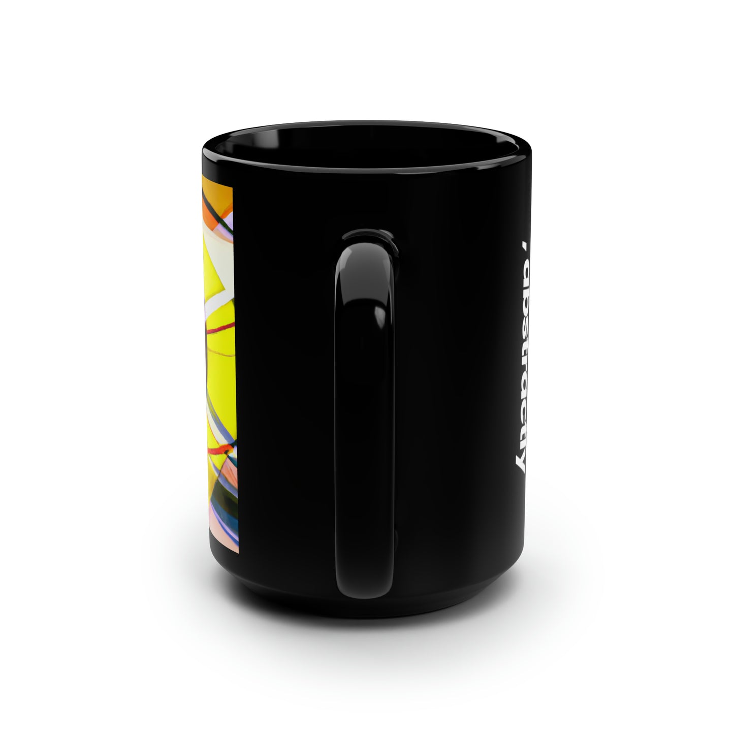 Russell Sternberg - Electromagnetic Force, Abstractly - Black Ceramic Mug 15oz