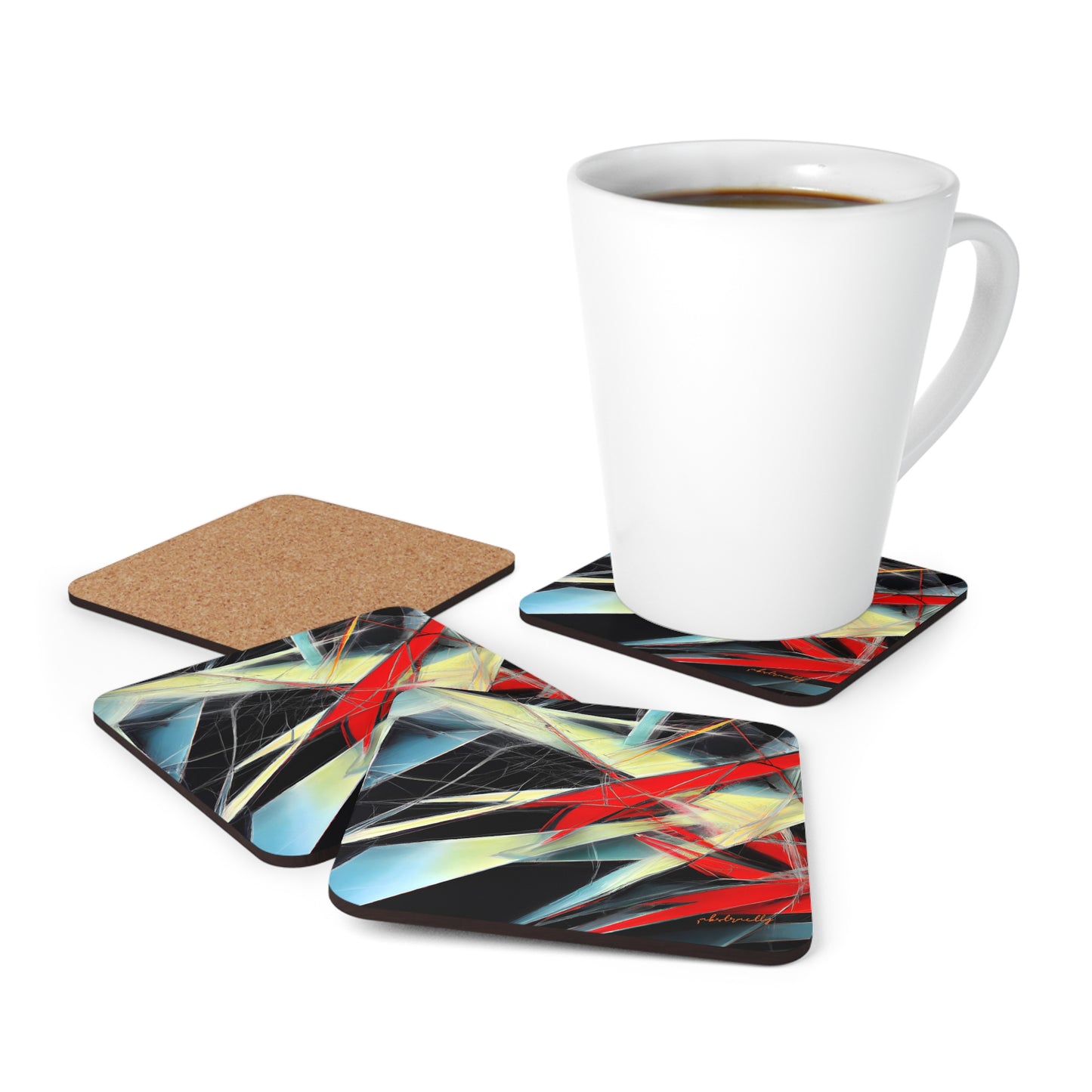 Joan Beaumont - Electromagnetic Force, Abstractly - Corkwood Coaster Set of 4