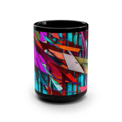 Iris Leonard - Electric Force, Abstractly - Black Ceramic Mug 15oz