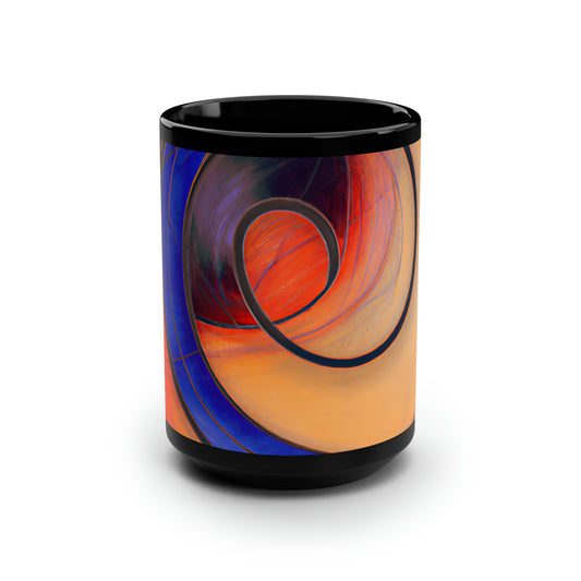 Marilyn Schwartz - Air Resistance Force, Abstractly - Black Ceramic Mug 15oz