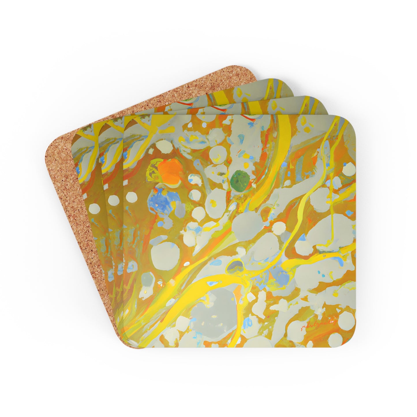 Heliofusionite - Chemistry, Abstractly - Corkwood Coaster Set of 4