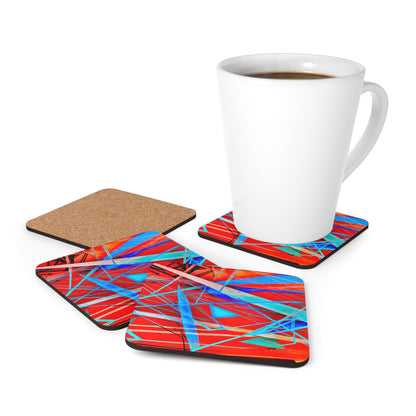 Darlene Roessler - Electric Force, Abstractly - Corkwood Coaster Set of 4