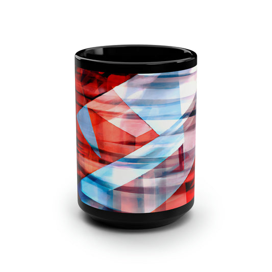 Maxwell Chamberlain - Applied Force, Abstractly - Black Ceramic Mug 15oz