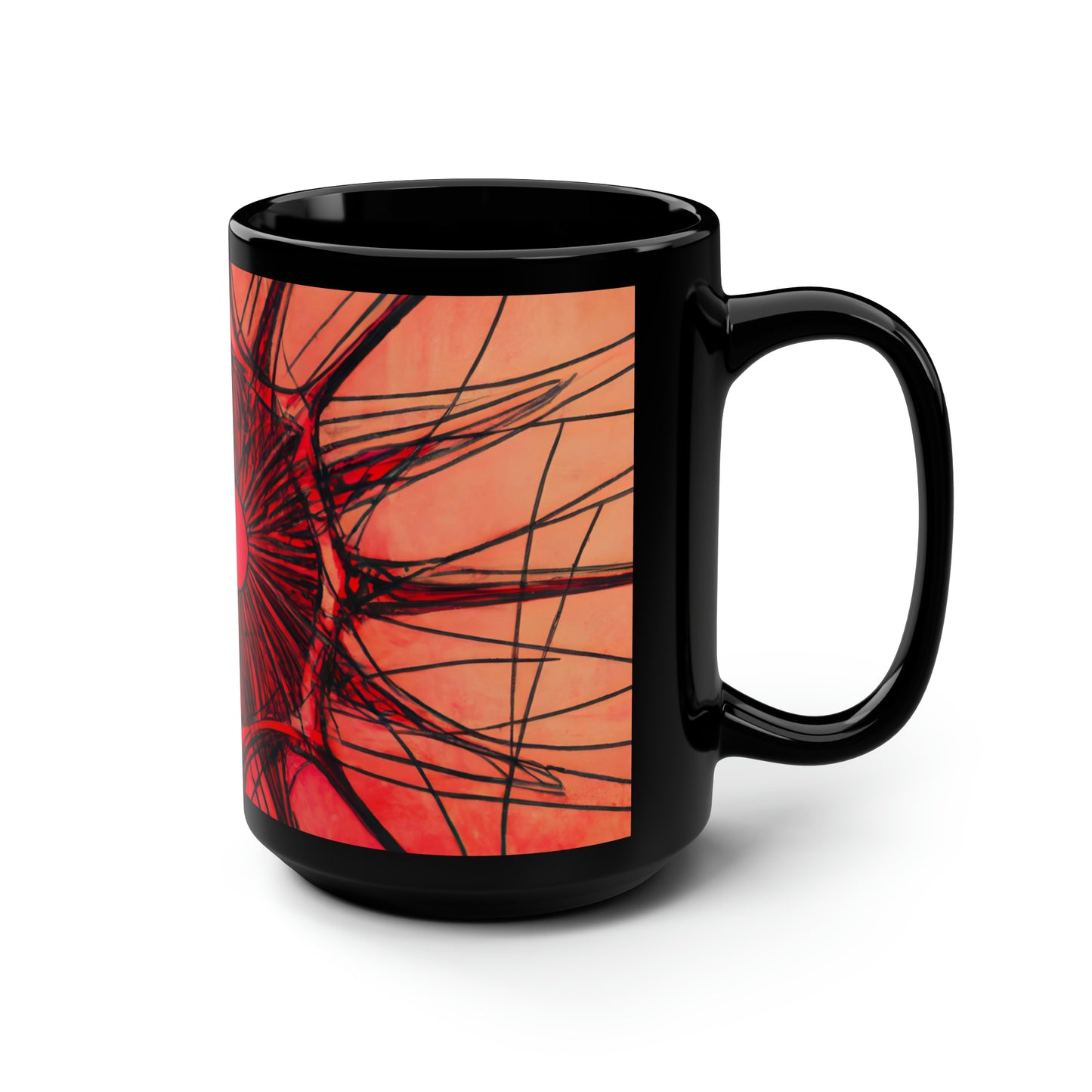 Elizabeth Rutherford - Magnetic Force, Abstractly - Black Ceramic Mug 15oz