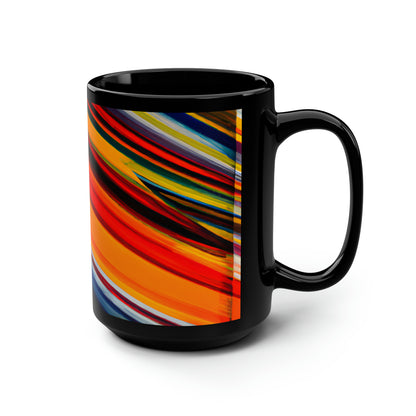 Carol Harwood - Friction Force, Abstractly - Black Ceramic Mug 15oz