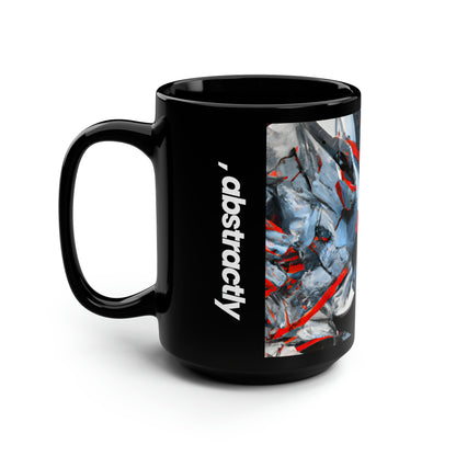 Elizabeth Rutherford - Applied Force, Abstractly - Black Ceramic Mug 15oz