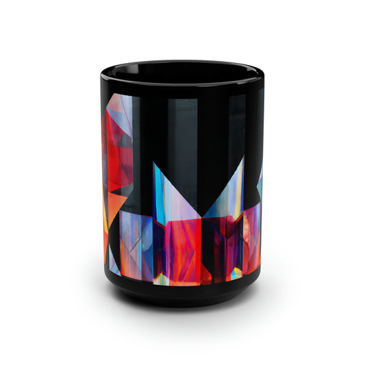 Elena Fuchs - Applied Force, Abstractly - Black Ceramic Mug 15oz