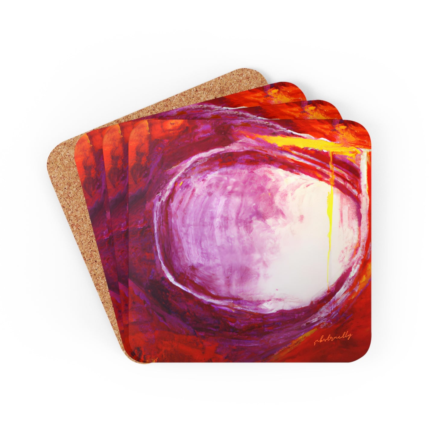 Quazarium Crystalite - Vanadium, Abstractly - Corkwood Coaster Set of 4