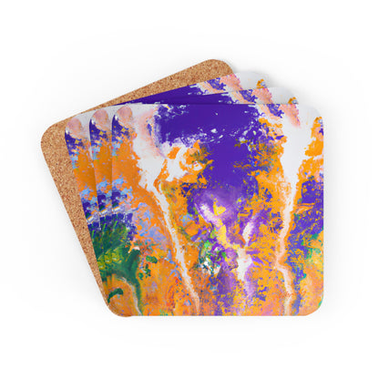 Solarium Particulate - Chemistry, Abstractly - Corkwood Coaster Set of 4