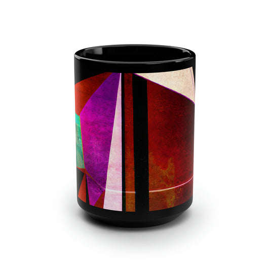 Fiona Hubble - Applied Force, Abstractly - Black Ceramic Mug 15oz