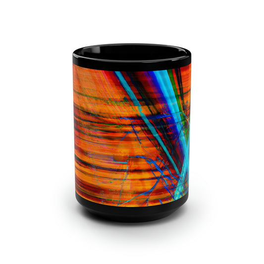 Anastasia Finkelstein - Electromagnetic Force, Abstractly - Black Ceramic Mug 15oz