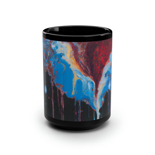 Quantum Quicksilver Crystal - Chemistry, Abstractly - Black Ceramic Mug 15oz