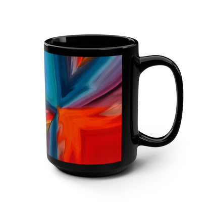 Barbara Fitzpatrick - Magnetic Force, Abstractly - Black Ceramic Mug 15oz