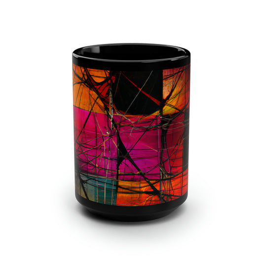 Evelyn Harrison - Strong Force, Abstractly - Black Ceramic Mug 15oz