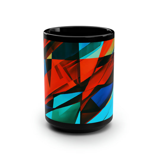 Helen Brandt - Electric Force, Abstractly - Black Ceramic Mug 15oz