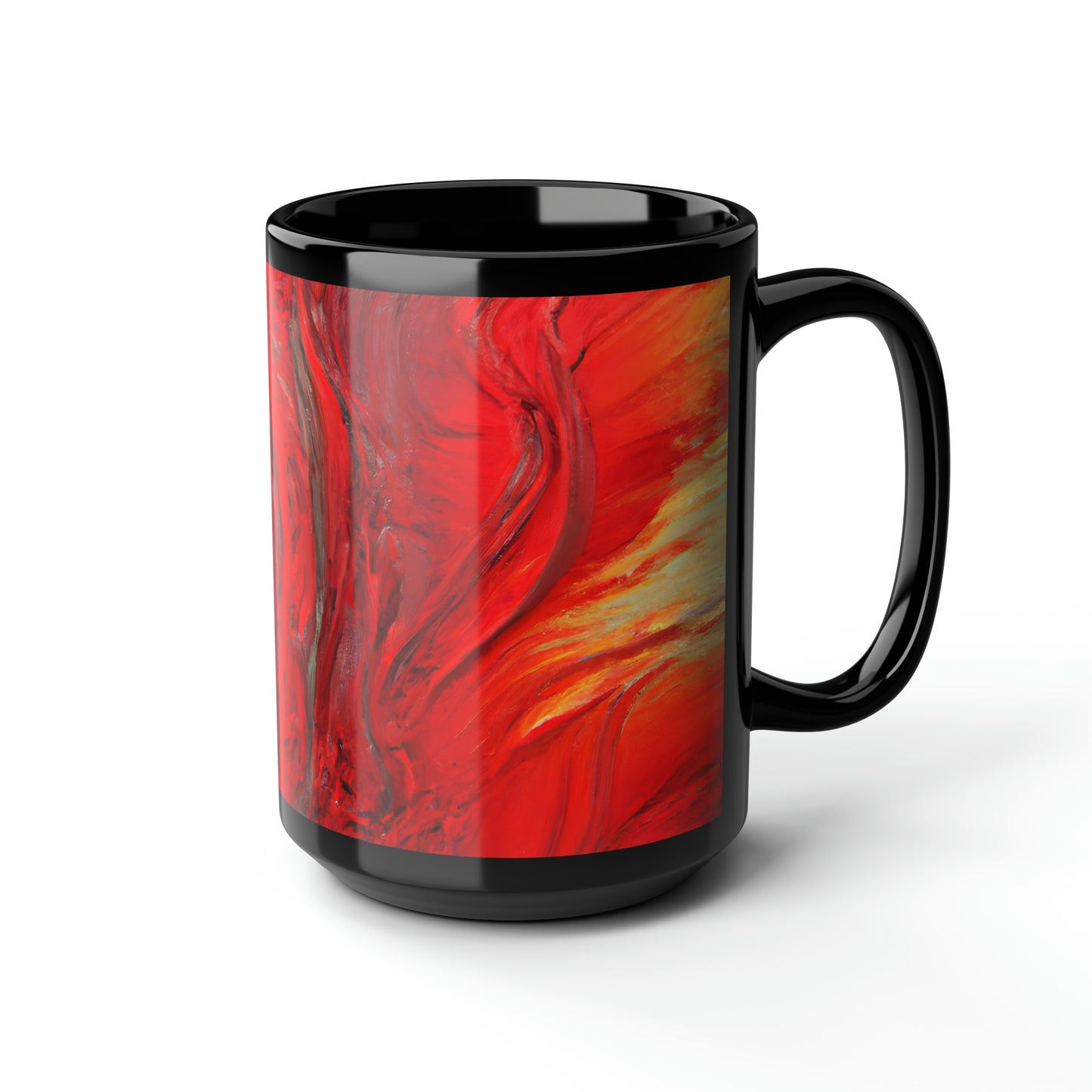 Luminous Neonite - Chemistry, Abstractly - Black Ceramic Mug 15oz