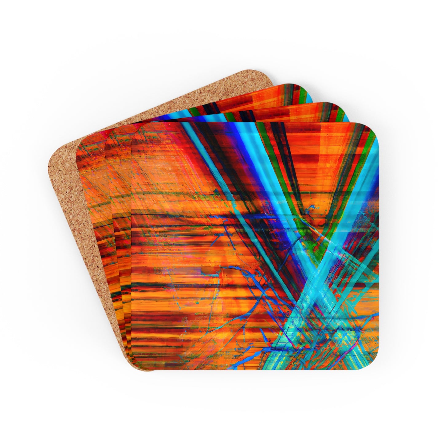 Anastasia Finkelstein - Electromagnetic Force, Abstractly - Corkwood Coaster Set of 4