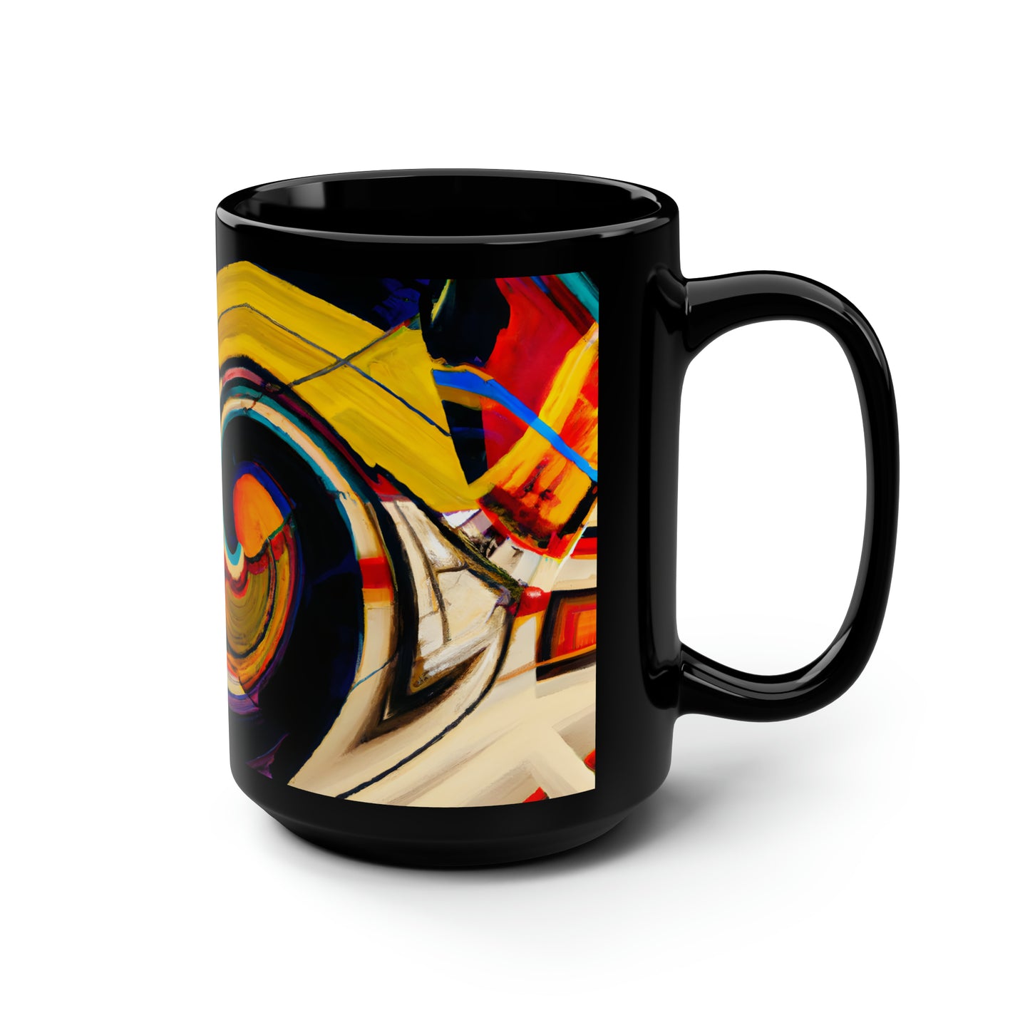 Fiona Sterling - Normal Force, Abstractly - Black Ceramic Mug 15oz