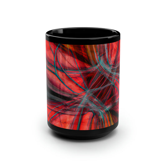 Lois Strauss - Electromagnetic Force, Abstractly - Black Ceramic Mug 15oz