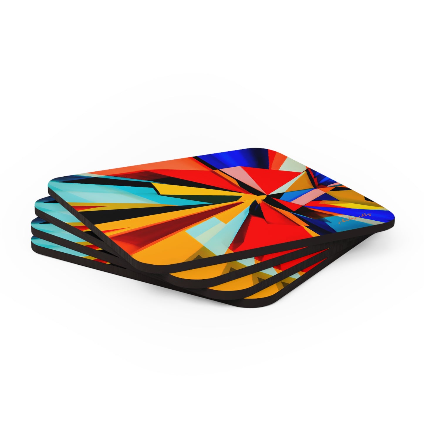 Oliver Lancaster - Electric Force, Abstractly - Corkwood Coaster Set of 4