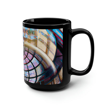 Margaret Haversham - Gravity Force, Abstractly - Black Ceramic Mug 15oz