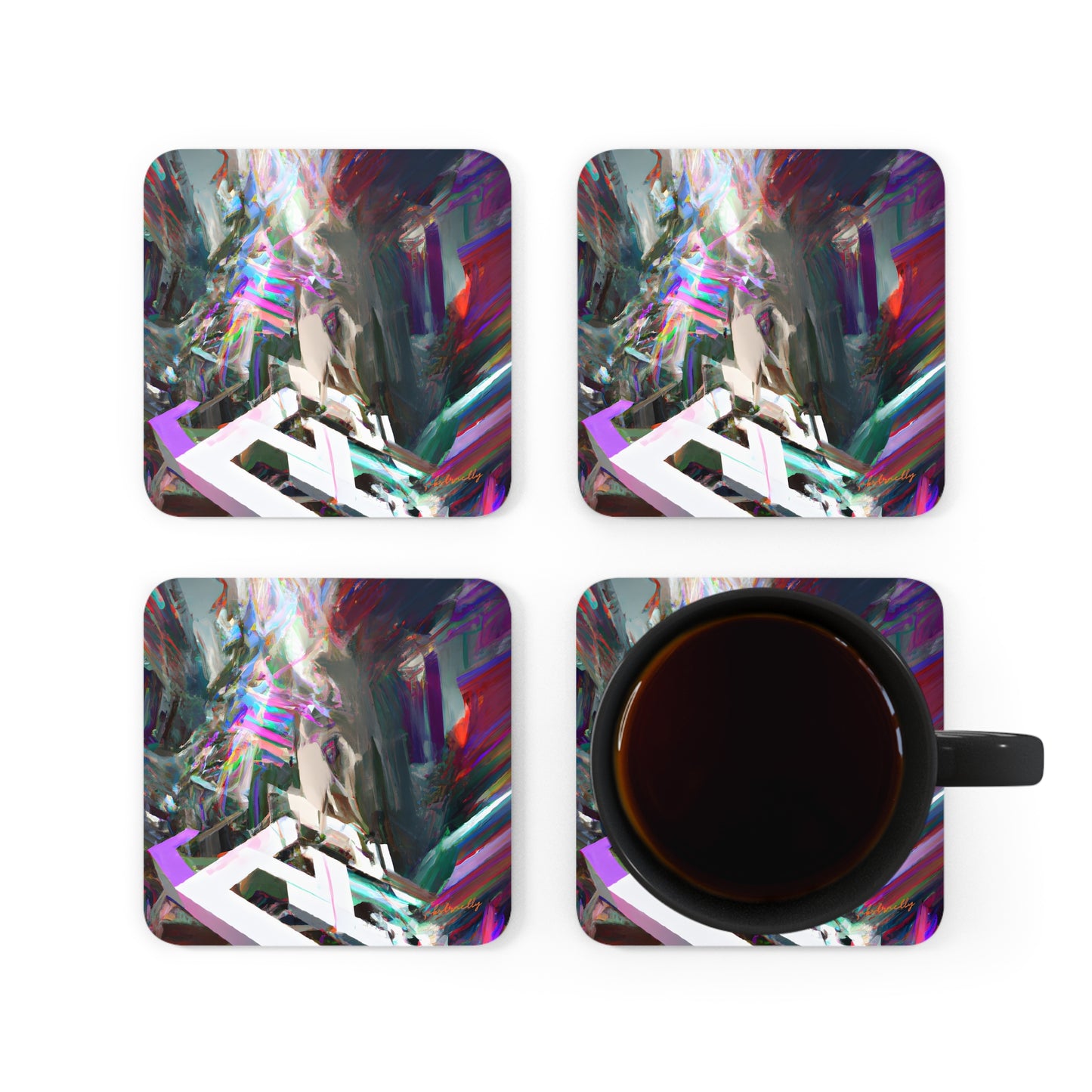 Vertex Integrity - Accrual, Abstractly - Corkwood Coaster Set of 4