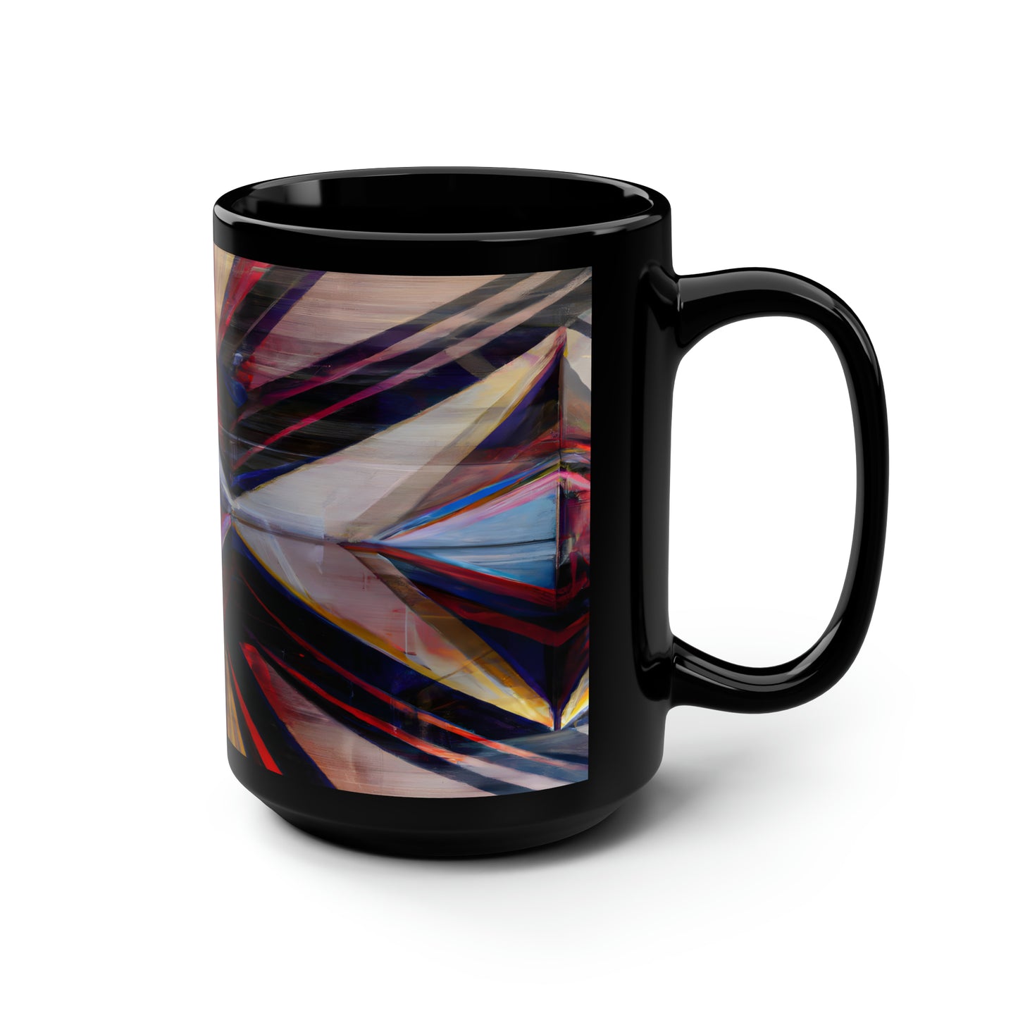 Avery Rosenberg - Applied Force, Abstractly - Black Ceramic Mug 15oz