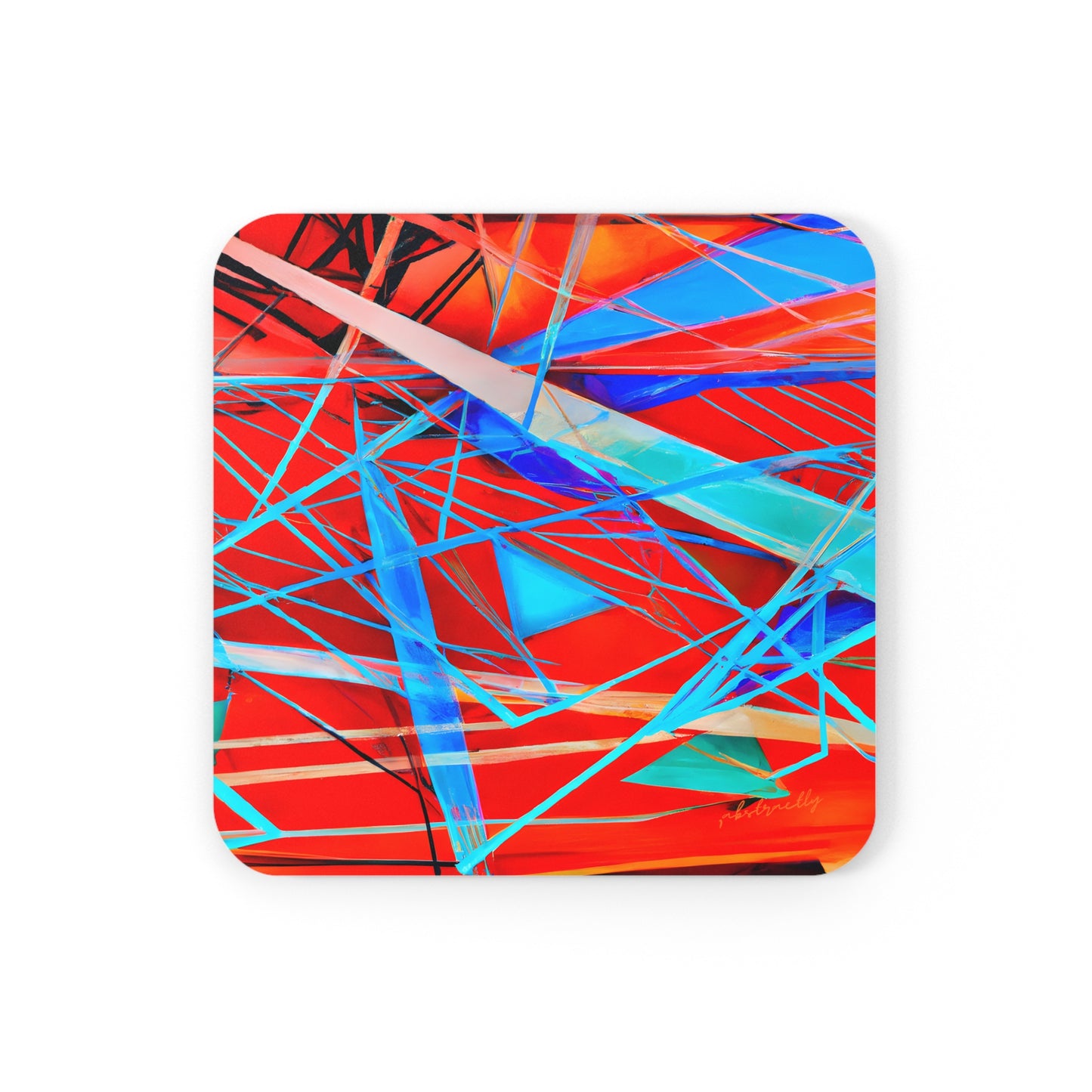 Darlene Roessler - Electric Force, Abstractly - Corkwood Coaster Set of 4