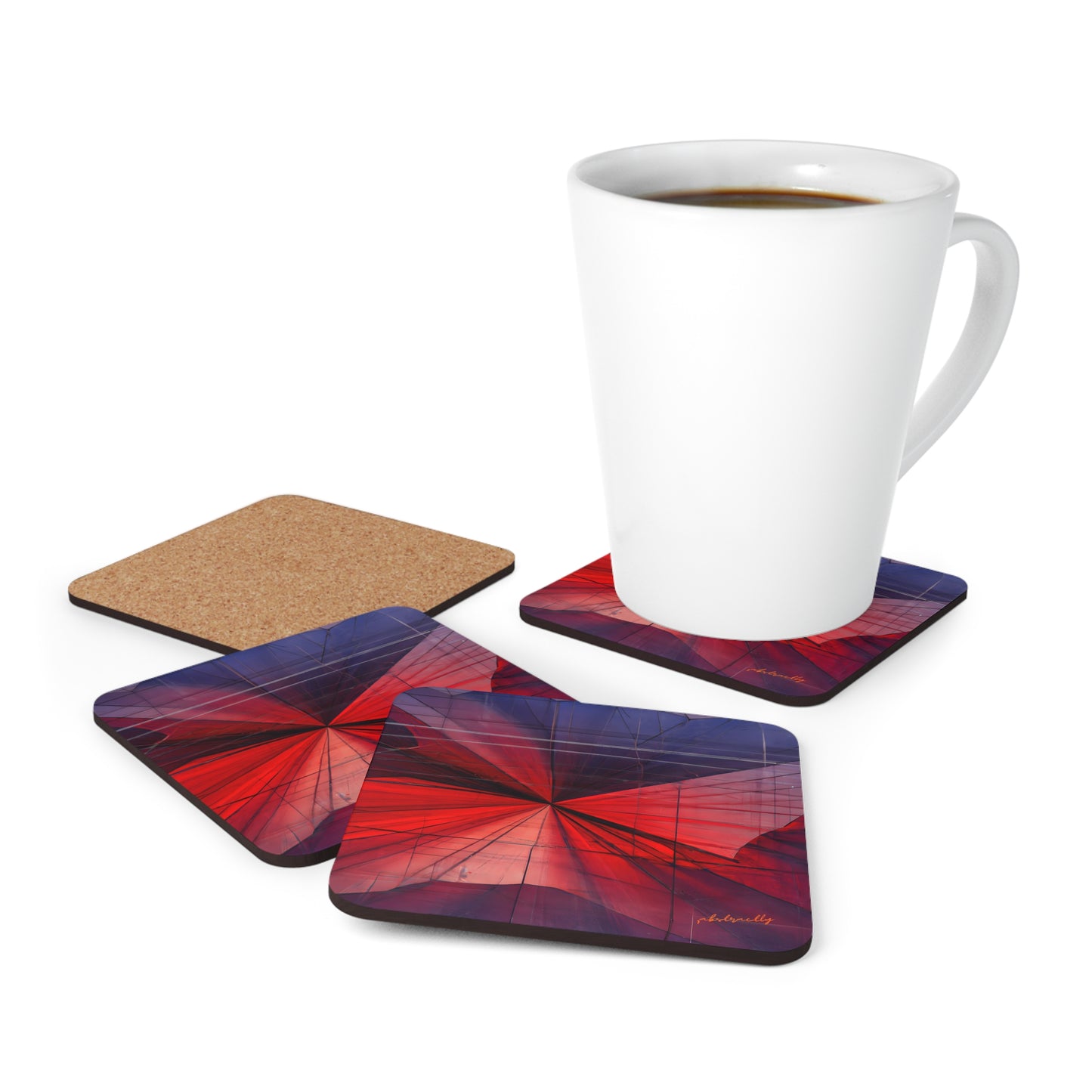 Margaret Haysley - Magnetic Force, Abstractly - Corkwood Coaster Set of 4